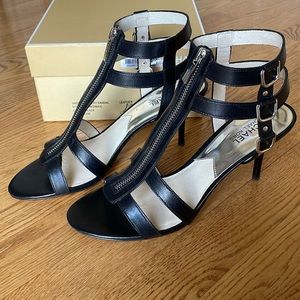 Michael Kors Kennedy Leather Black Sandal Size 9.5M